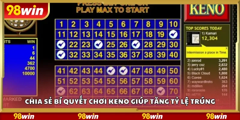 Chia sẻ bí quyết chơi Keno giúp tăng tỷ lệ trúng